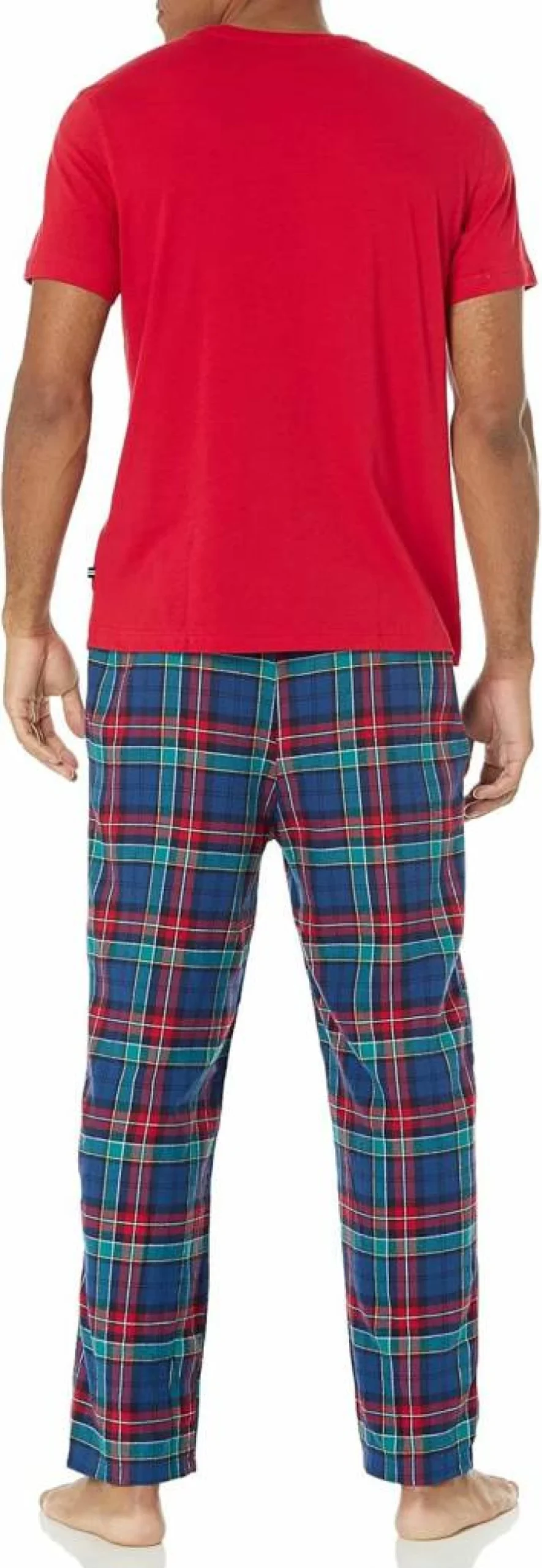 Nautica Men's Plaid Flannel Pajama Set - Comfortable Sleepwear Pants with Matching Top