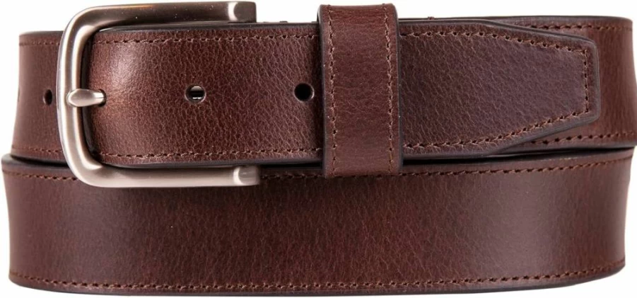 Nautica Men's Genuine Leather Belt with Metal Buckle - Classic Casual Wear for Jeans, Chinos & Khakis - Timeless Style & Comfort