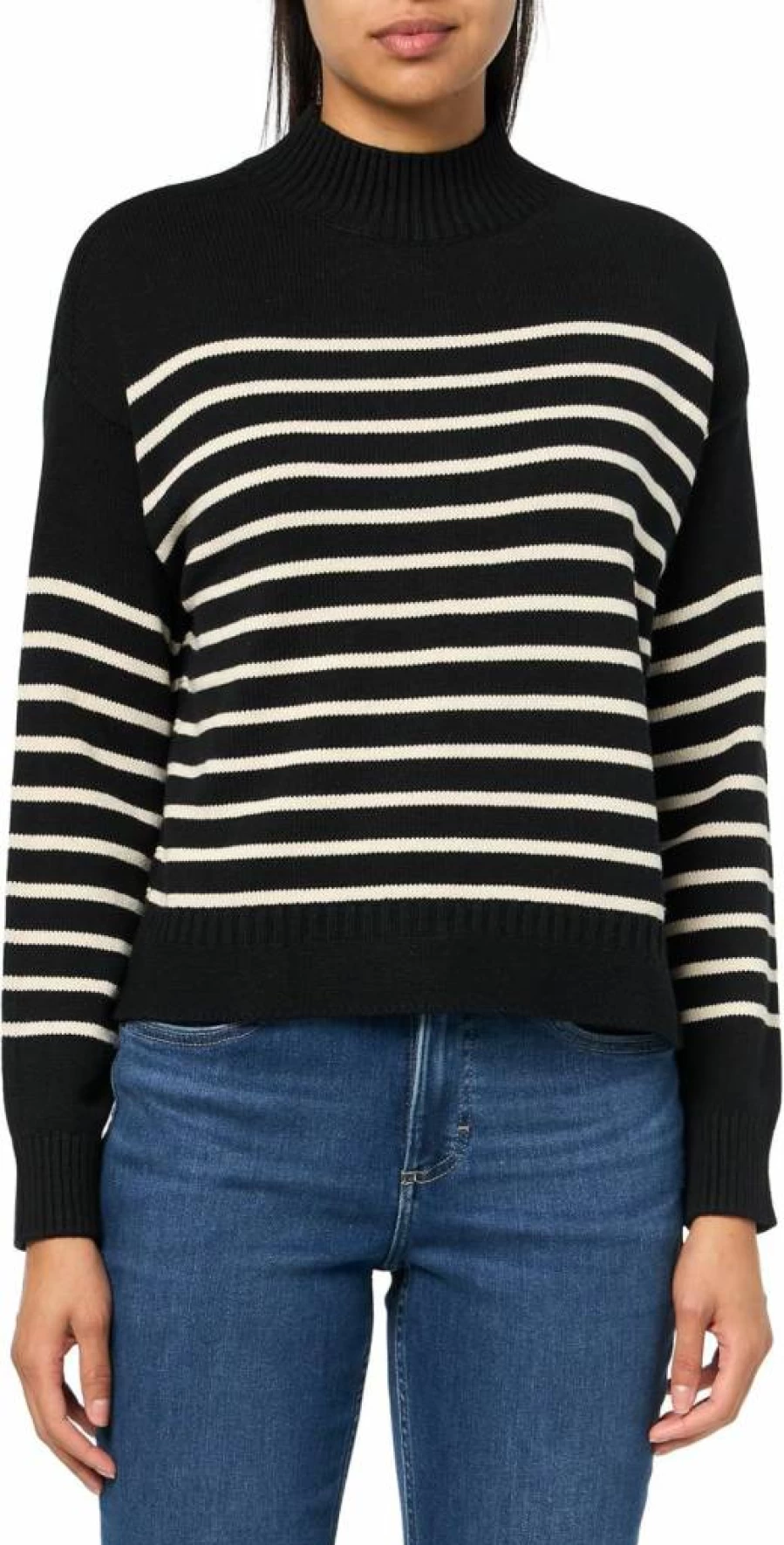 Nautica Women's Mock Neck Long Sleeve Sweater Pullover Casual Knit Top