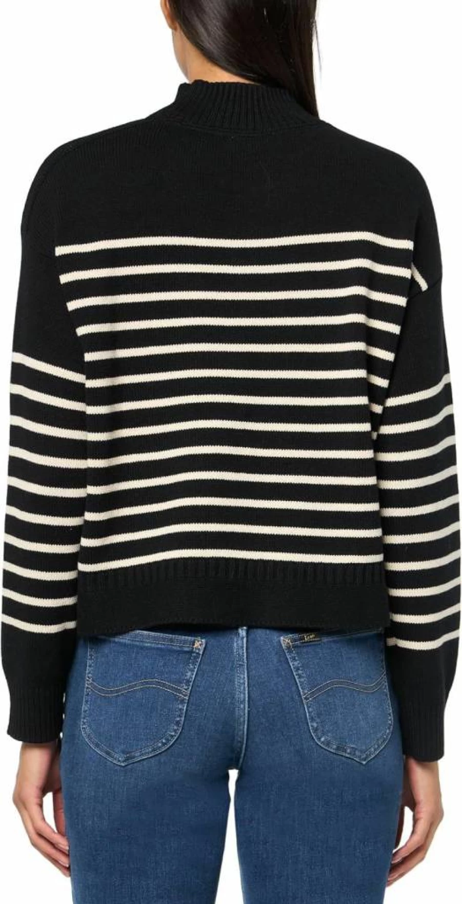 Nautica Women's Mock Neck Long Sleeve Sweater Pullover Casual Knit Top