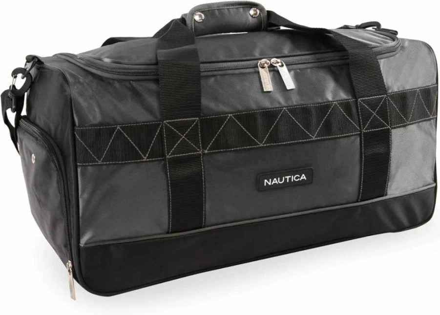 Nautica 22-Inch Navy Blue Sport Duffel Bag for Travel & Gym – Water-Resistant Durable Carryall