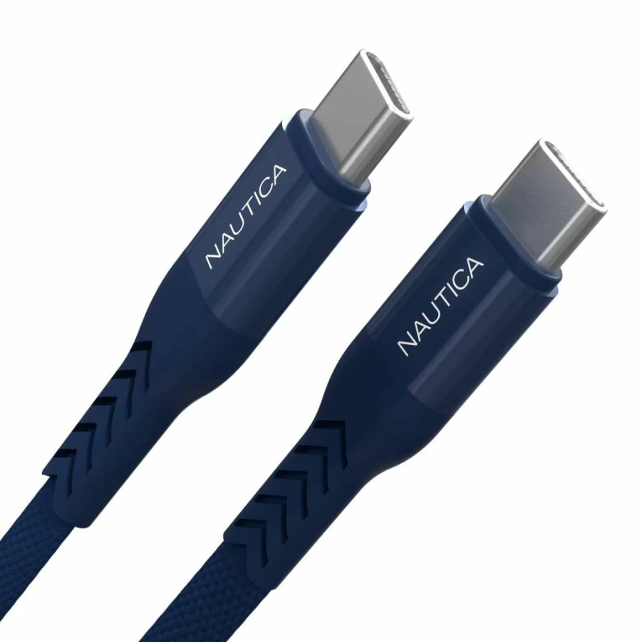Nautica USB-C to USB-C Fast Charging Cable 7ft with 65W PD & 480Mbps Data Transfer, Compatible with Google Pixel, Samsung Galaxy, iPhone 15 & More (Navy Blue)