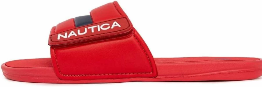 Nautica Men's Adjustable Slide Sandals with Comfort Straps - Slip-On Design in Regular & Wide Widths