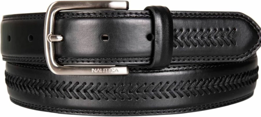 Nautica Men's Classic Adjustable Leather Dress Belt with Metal Buckle for Suits & Pants | Business Casual Fashion