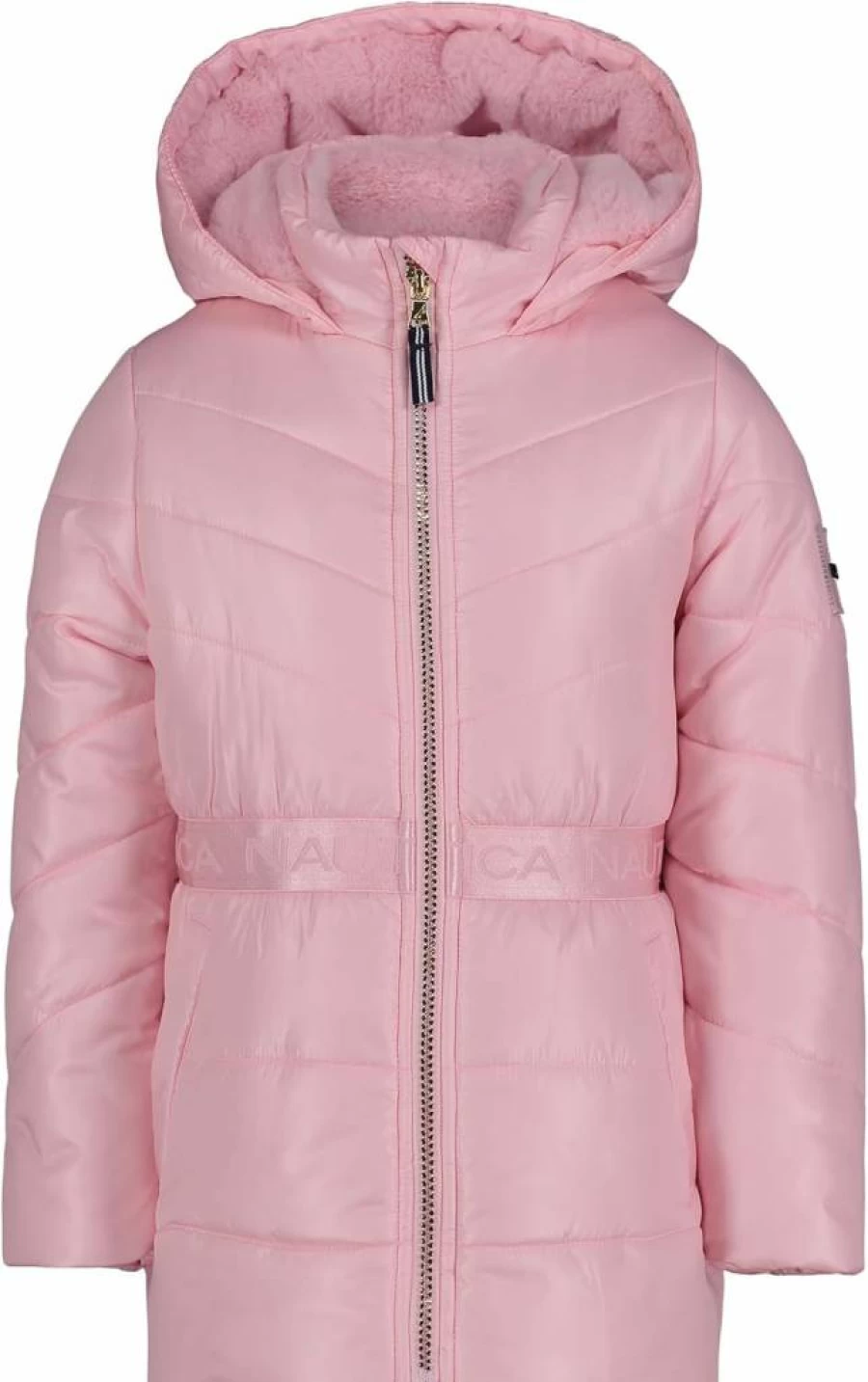 Nautica Girls' Heavyweight Winter Puffer Jacket with Hood and Full-Zip for Cold Weather