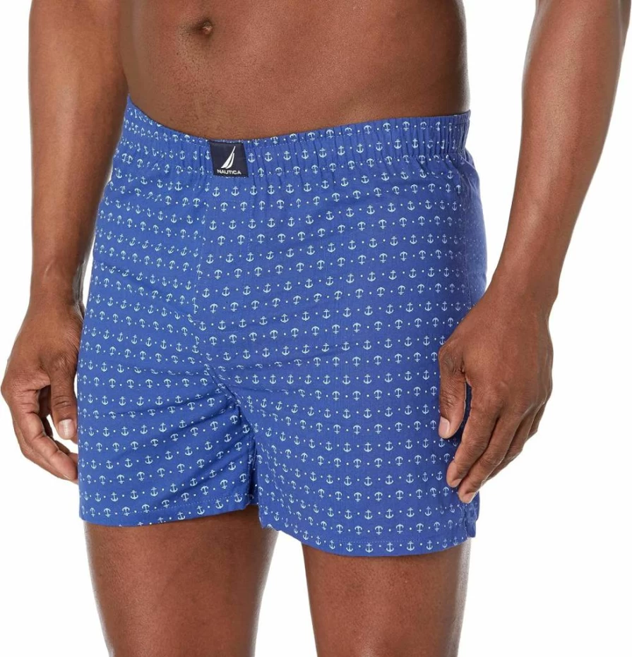 Nautica Men's 3-Pack Cotton Boxer Briefs - Soft Comfort Underwear for Everyday Wear
