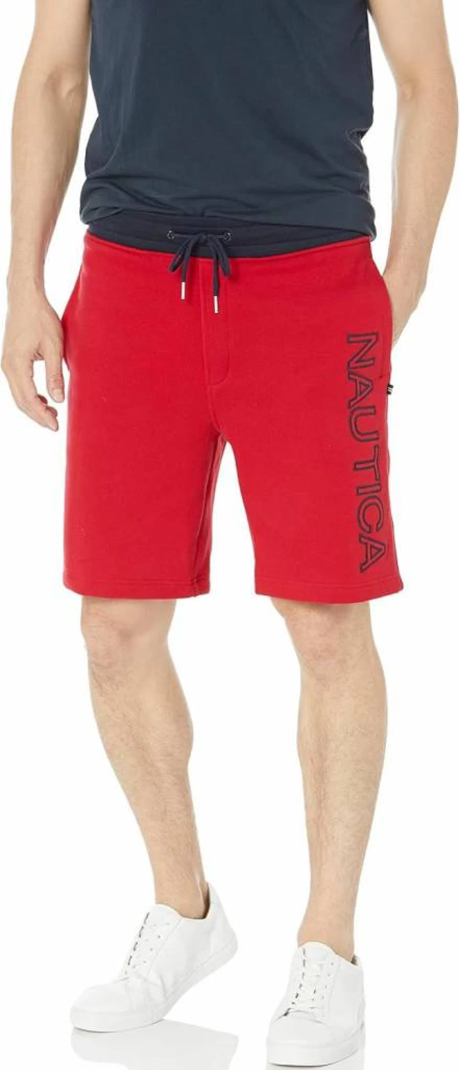 Nautica Men's Fleece Shorts with Logo - Comfortable Knit Casual Shorts for Men