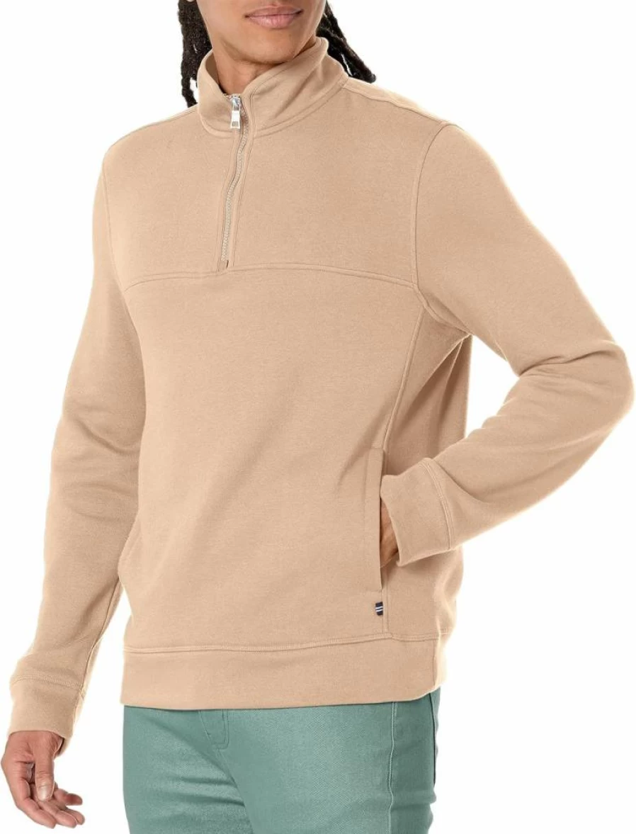 Nautica Men's Quarter-Zip Pullover Sweatshirt - Comfortable Casual Fleece Top for Men