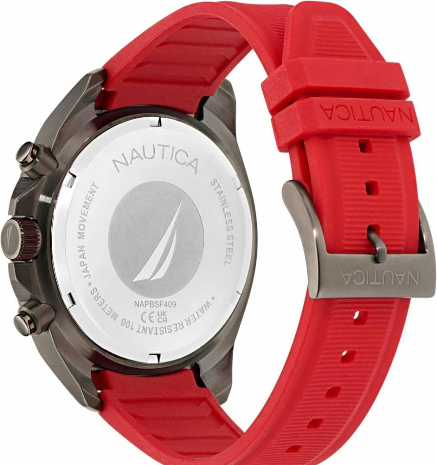 Nautica NCT Blue Sail Men's Watch with Silicone Strap - Waterproof Casual Chronograph Timepiece Box Set