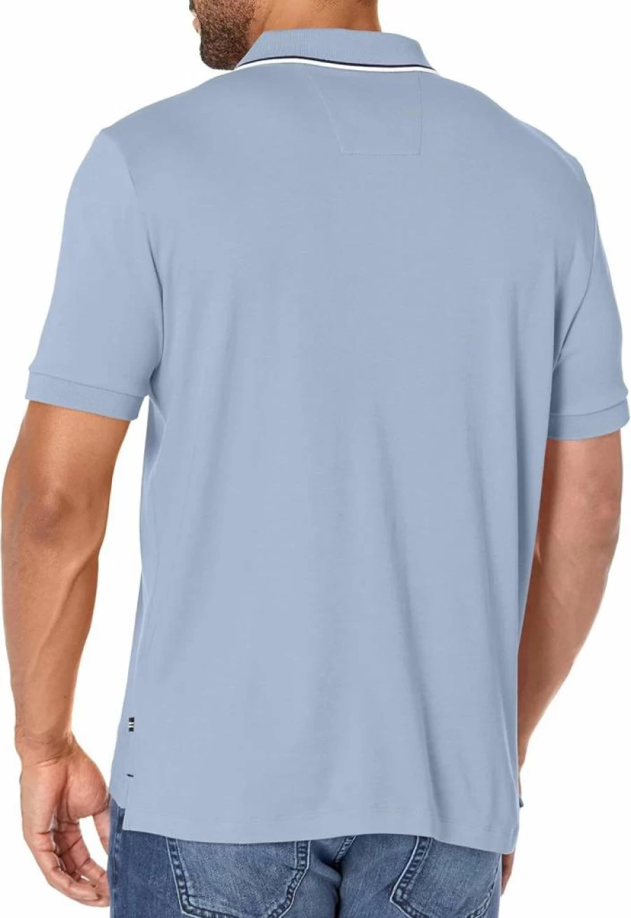 Nautica Men's Classic Fit Short Sleeve Polo Shirt with Dual-Tipped Collar for Casual Wear