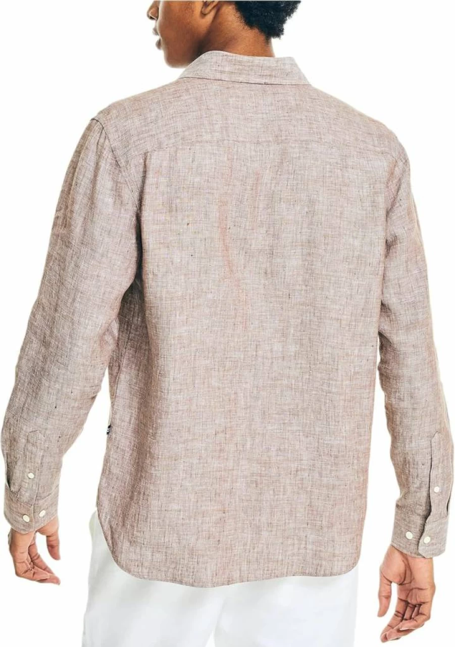 Nautica Men's Classic Fit Linen Shirt – Sustainable Casual Wear for Men