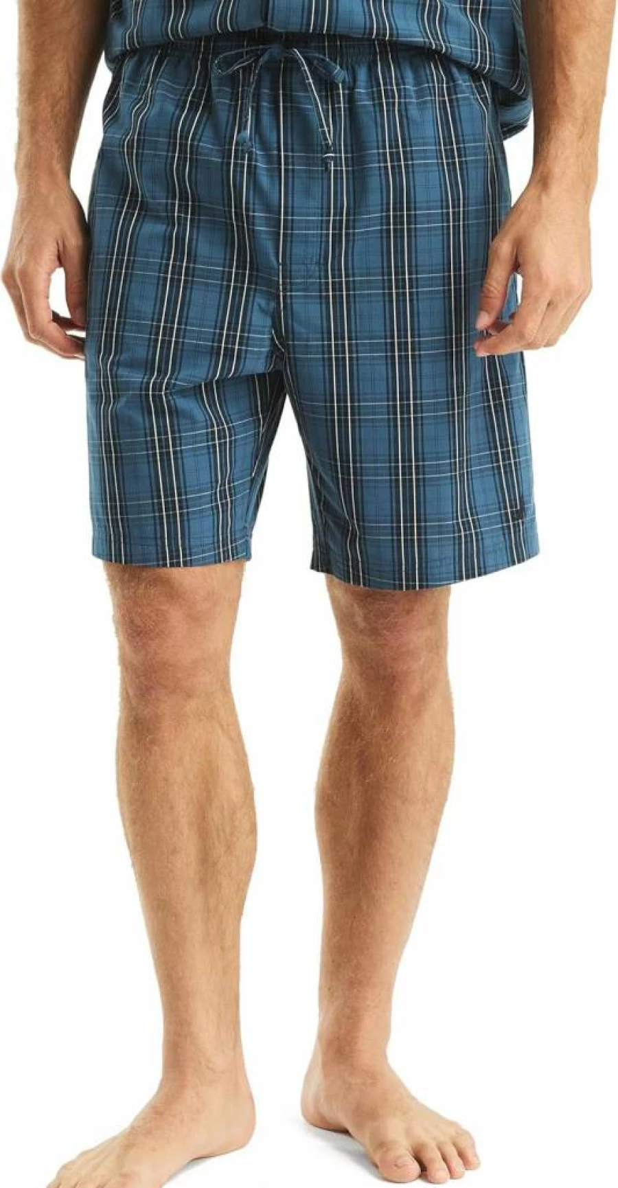 Nautica Men's Plaid Poplin Sleep Shorts - Sustainable Comfort for Nightwear