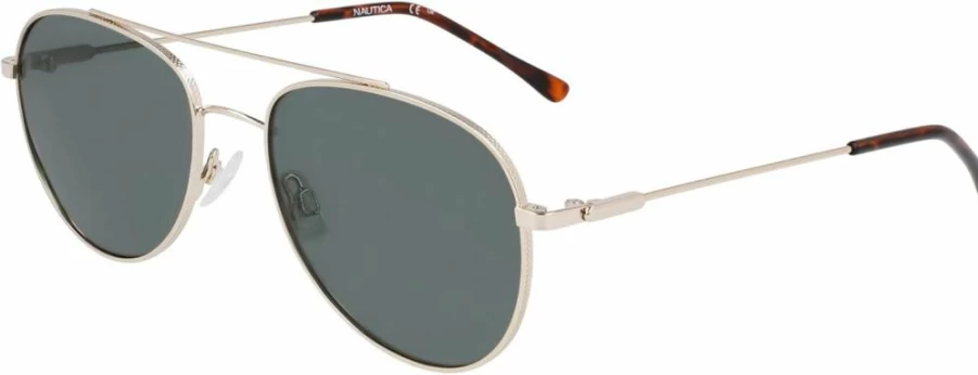 NAUTICA N2244S Pilot Polarized Aviator Sunglasses for Men and Women