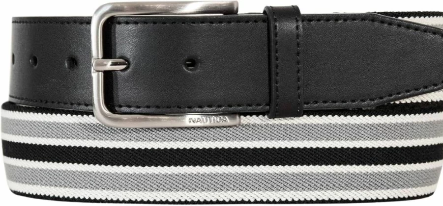Nautica Men's Classic Elastic Stretch Belt with Metal Buckle - Adjustable for Business, Work & Casual Wear