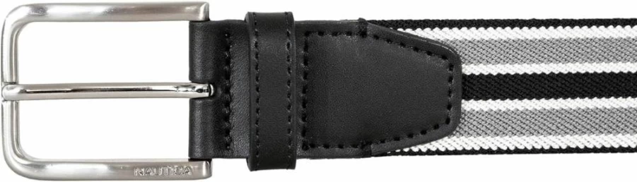 Nautica Men's Classic Elastic Stretch Belt with Metal Buckle - Adjustable for Business, Work & Casual Wear