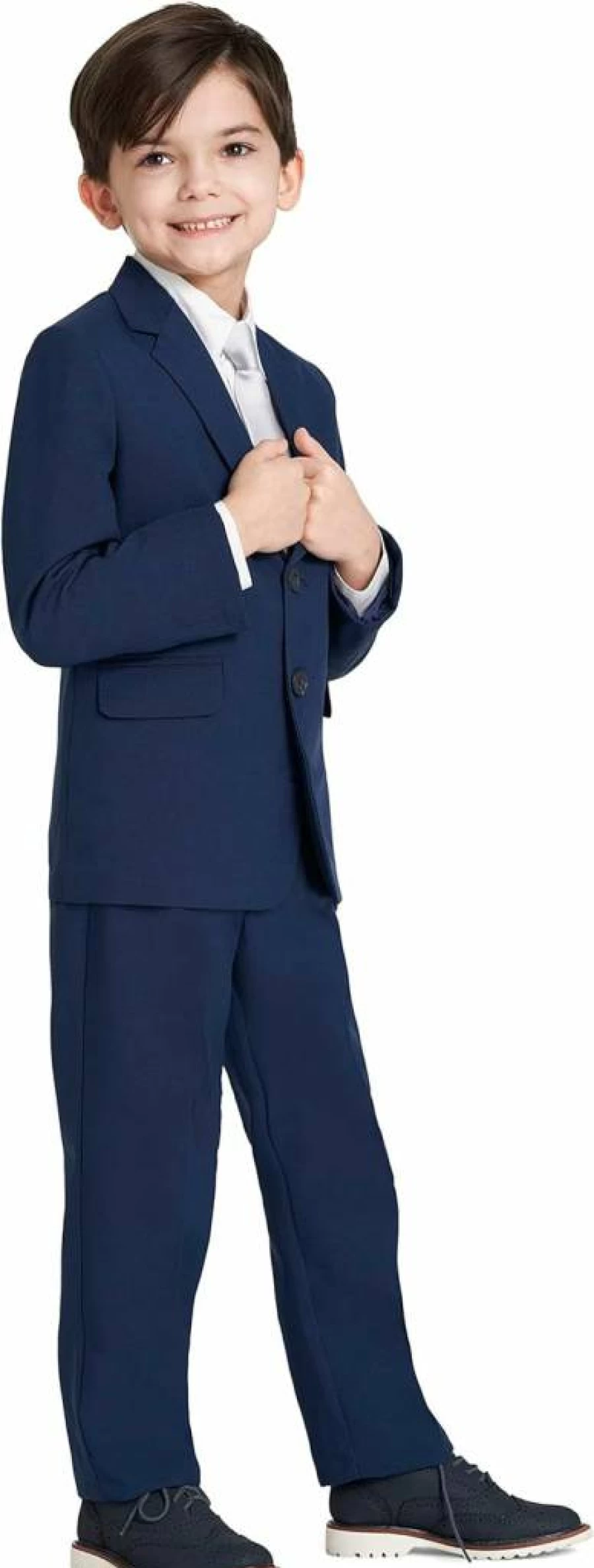 Nautica Boys' 4-Piece Formal Suit Set - Tuxedo Jacket, Dress Pants, White Shirt & Bow Tie for Kids