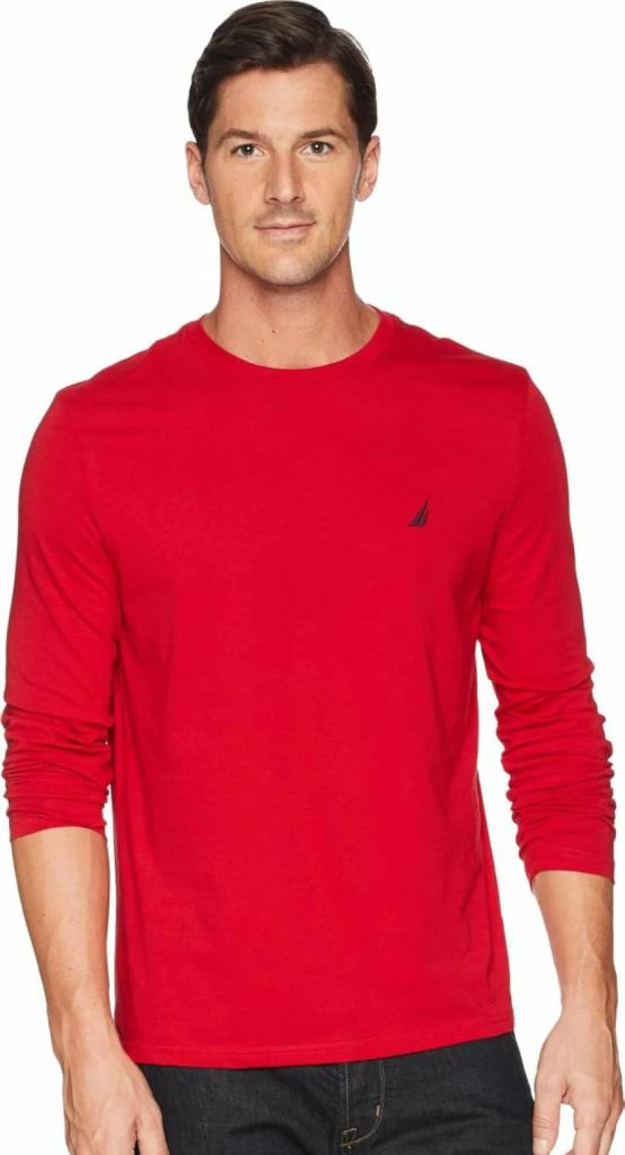 Nautica Men's Classic Solid Color Long Sleeve Crew Neck Casual T-Shirt