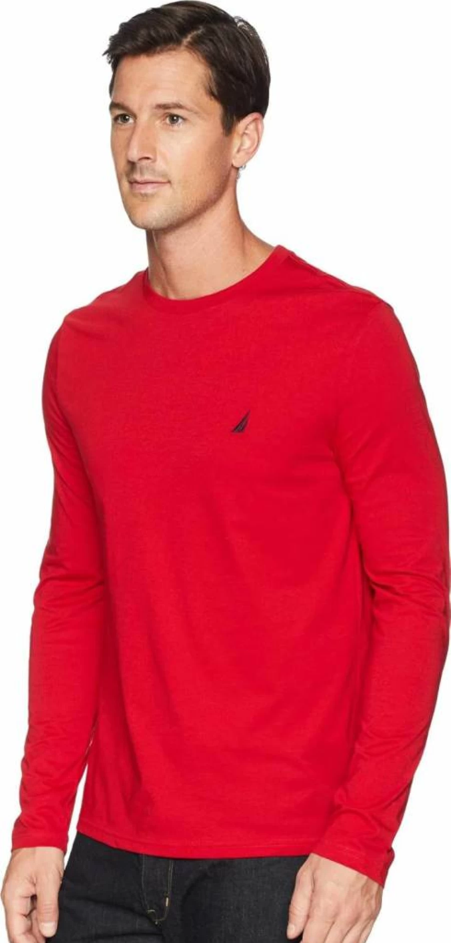 Nautica Men's Classic Solid Color Long Sleeve Crew Neck Casual T-Shirt
