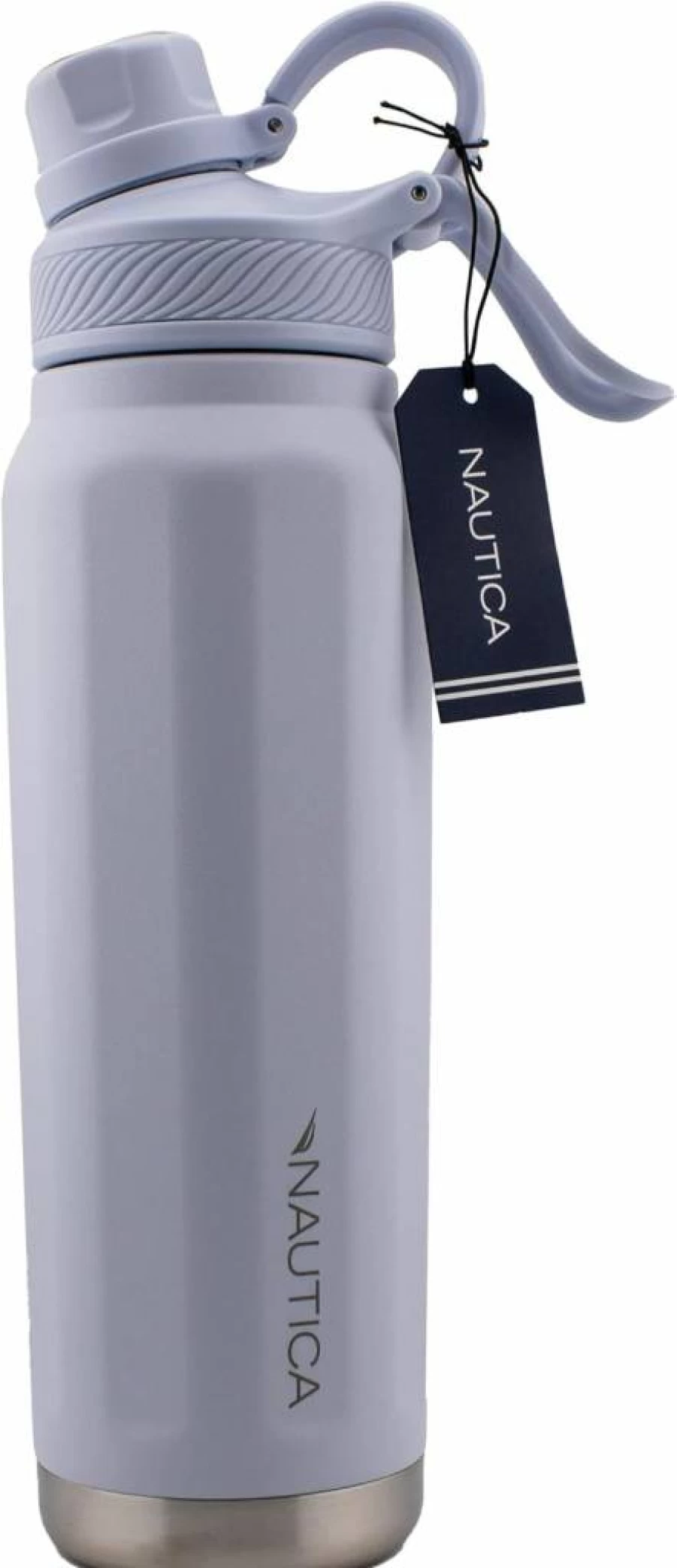 Nautica 25oz Vacuum Insulated Stainless Steel Water Bottle - Leakproof, BPA-Free, Double Wall Thermo Flask for Hot & Cold Drinks (Medium Grey)