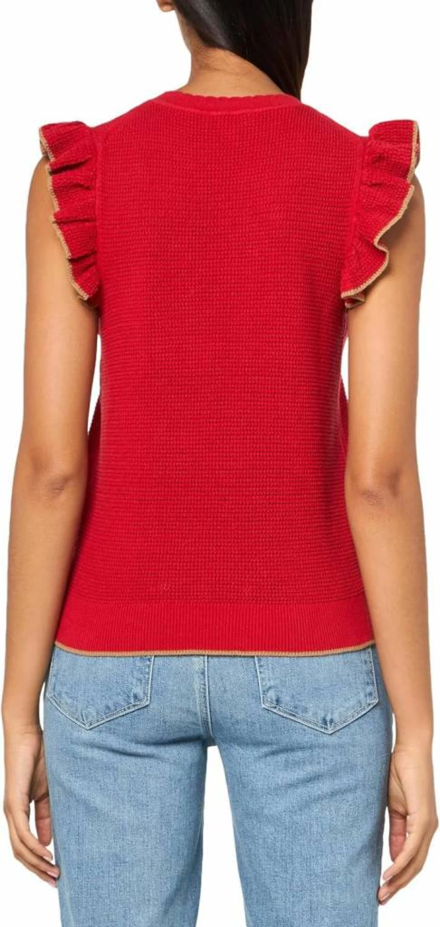 Nautica Women's Solid Color Johnny Collar Sleeveless Knit Sweater Top