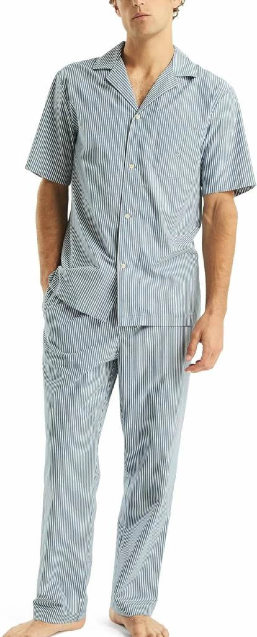 Nautica Men's Striped Poplin Sleep Pants - Sustainable Comfort Lounge Wear