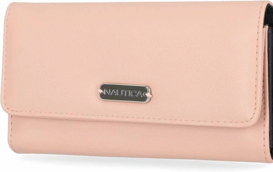 Nautica Women's Slim RFID Wallet - Compact Credit Card Holder with Coin Purse & Zipper Clutch Organizer