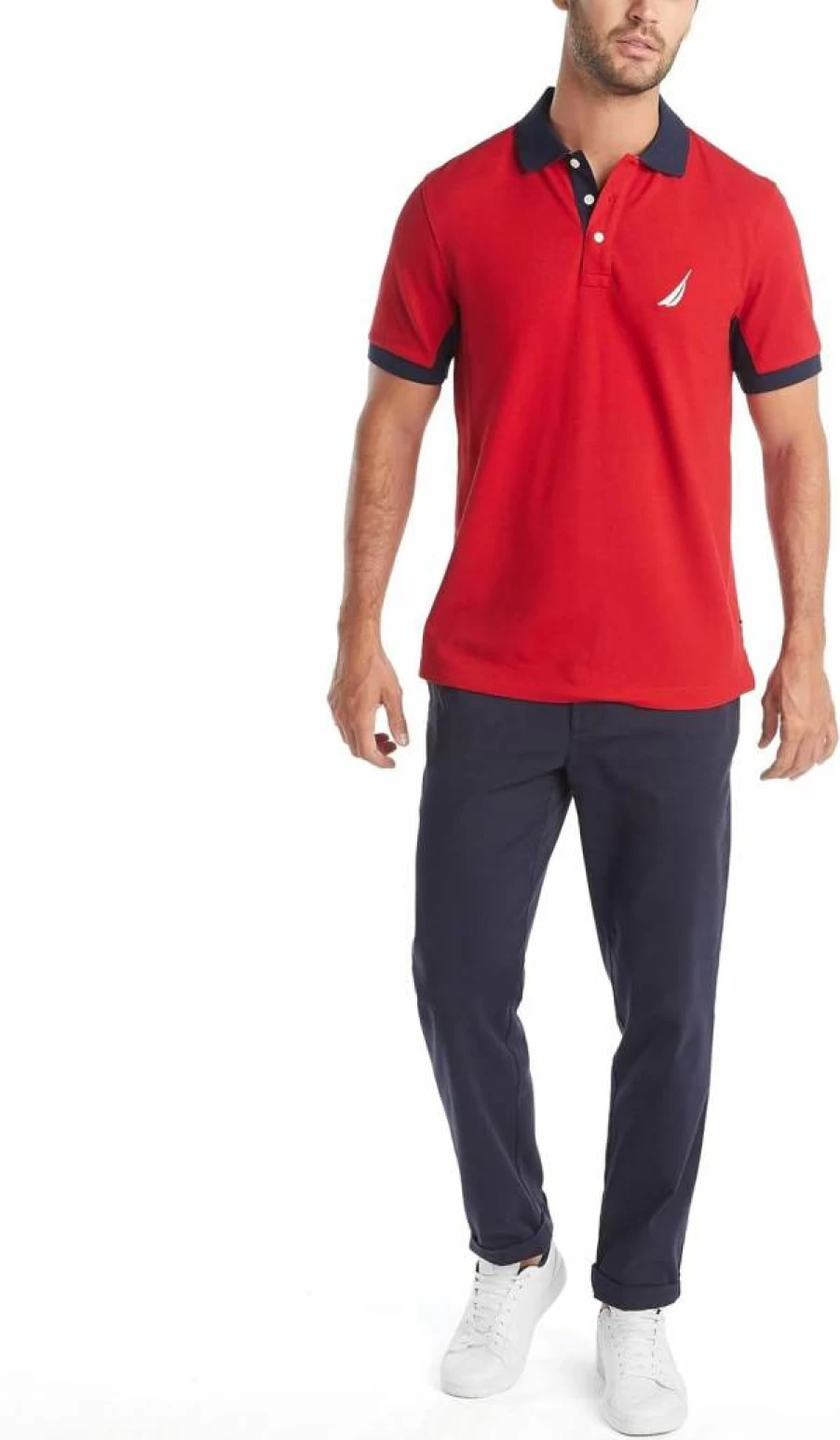 Nautica Men's Classic Fit Performance Polo Shirt - Moisture-Wicking Short Sleeve Golf & Casual Wear