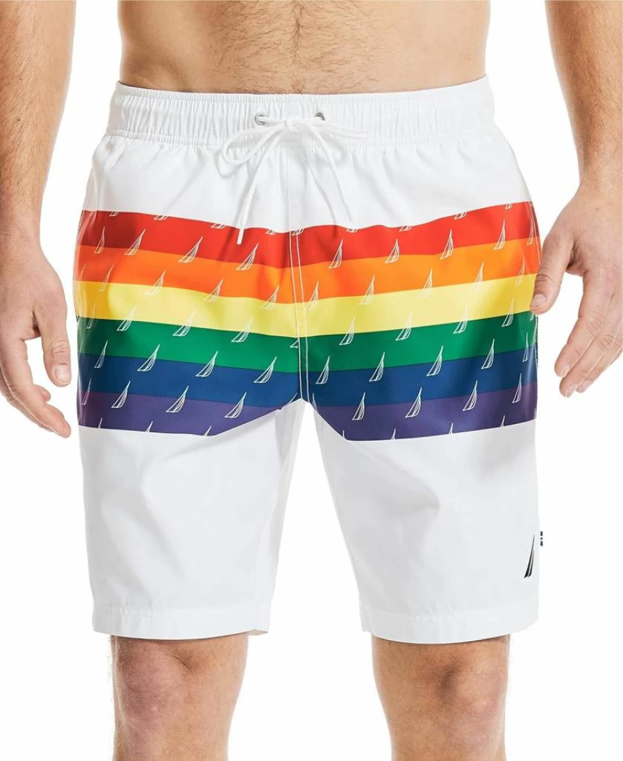 Nautica Men's Pride Swim Shorts - Sustainable Crafted Comfort for Summer