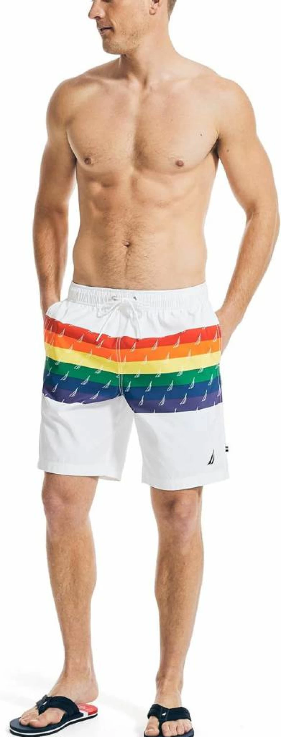Nautica Men's Pride Swim Shorts - Sustainable Crafted Comfort for Summer