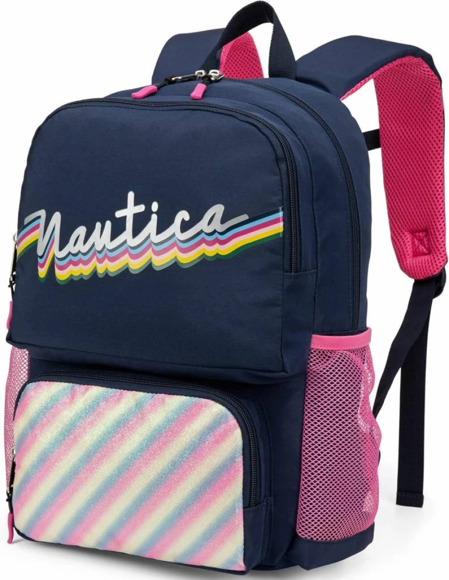 Nautica Kids Backpack for Kindergarten & Elementary School | 16-Inch Children's Backpack with Hearts Design | Lightweight & Durable