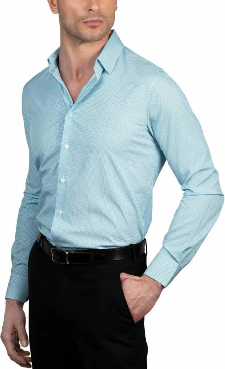 Nautica Men's Slim Fit Casual Dress Shirt - Classic Navy Blue Stylish Comfort