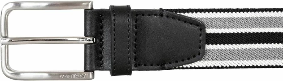 Nautica Men's Classic Elastic Stretch Belt with Metal Buckle - Adjustable for Business, Work & Casual Wear
