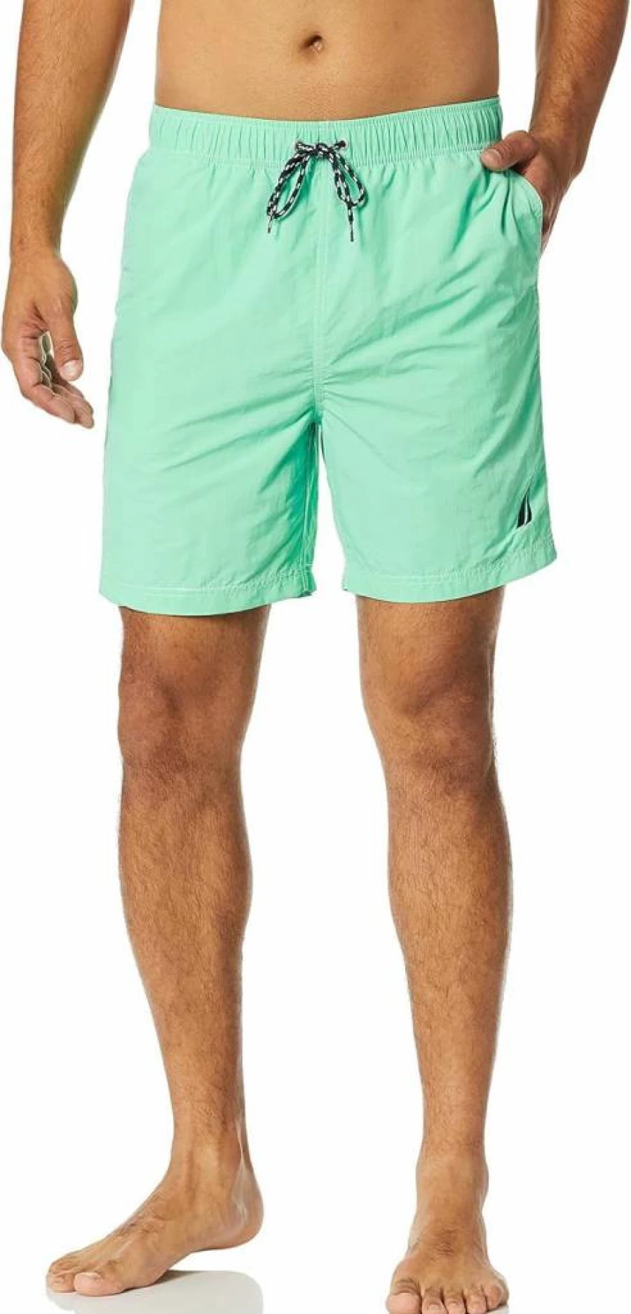 Nautica Men's Quick Dry Swim Trunks with Classic Logo - Solid Color Beach Shorts
