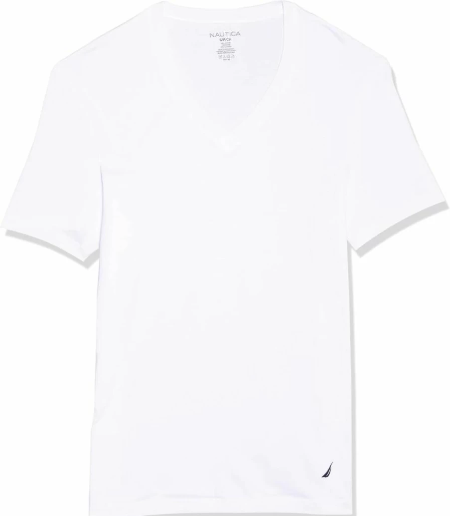 Nautica Men's 3-Pack Cotton V-Neck T-Shirts for Casual Comfort & Style