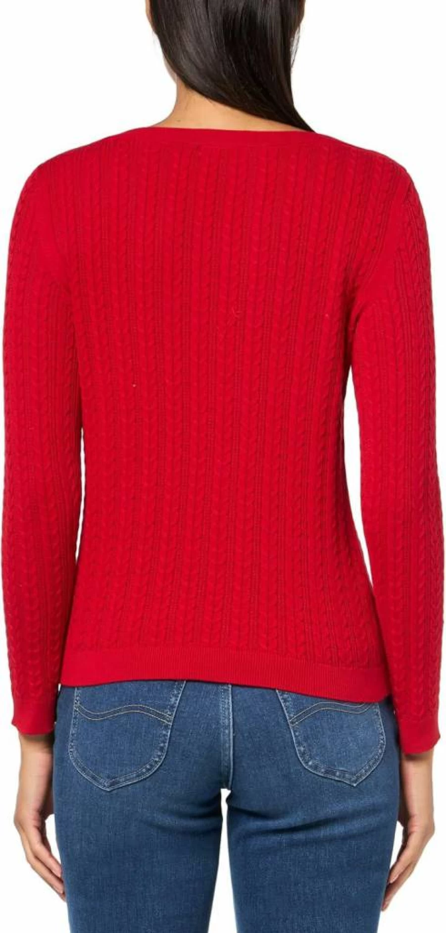 Nautica Women's Cable Knit Boatneck Sweater Long Sleeve Crewneck Pullover