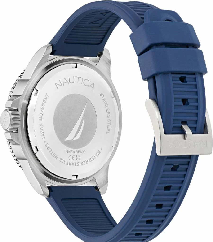 Nautica Windrose Wheat PU Leather Strap Watch Gift Set with Case