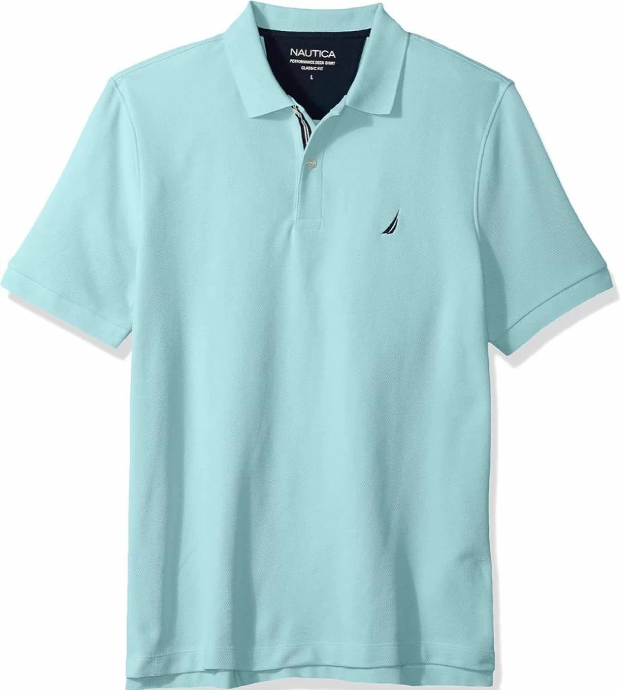 Nautica Men's Performance Polo Shirt - Classic Solid Short Sleeve Deck Top for Men