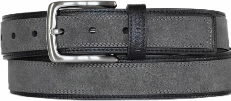 Nautica Men's Genuine Leather Dress Belt with Stylish Metal Buckle for Formal & Casual Wear