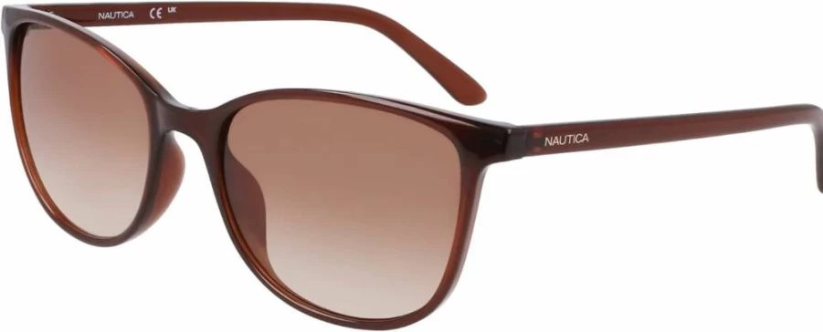 Nautica Women's N2243S Classic Rectangular Sunglasses for Women UV Protection Fashion Sunglasses