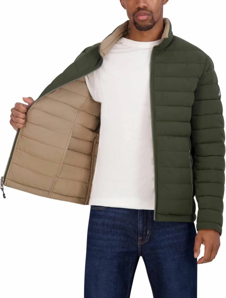 Nautica Men's Reversible Puffer Jacket - Midweight Insulated Winter Coat for Cold Weather