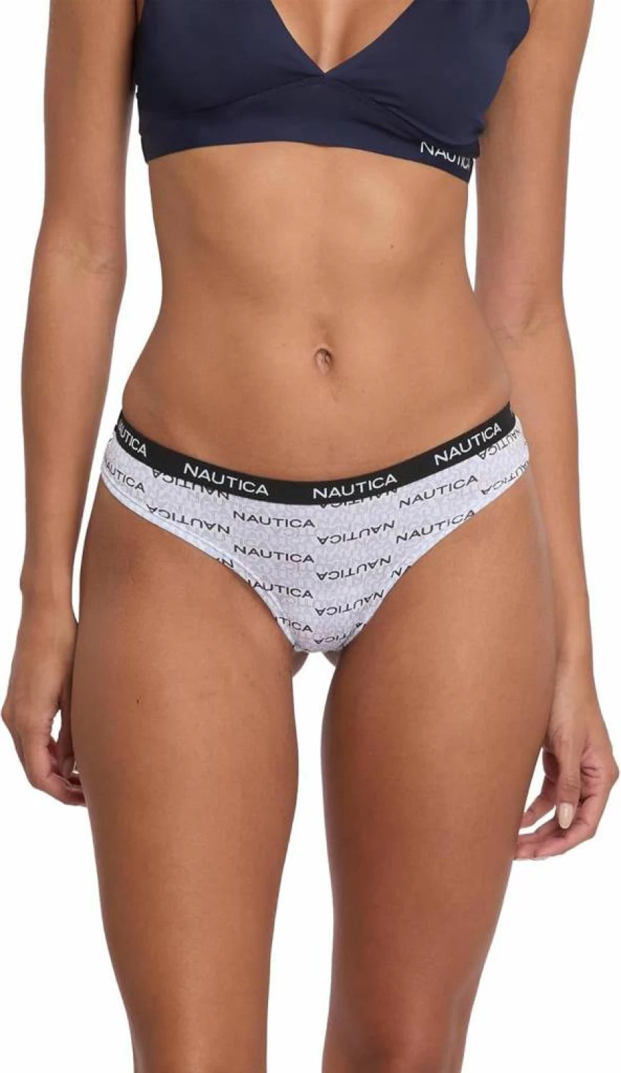 Nautica Women's 5-Pack Cotton Thong Underwear Set - Soft Comfortable Breathable Panties