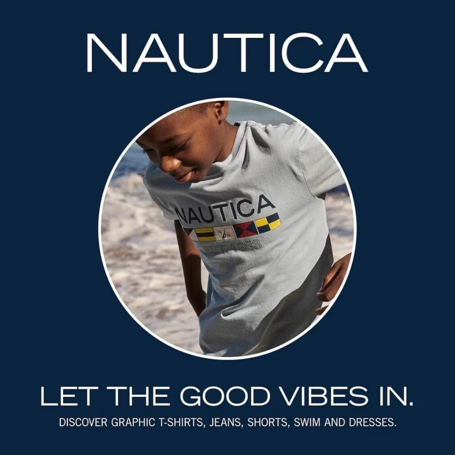 Nautica Boys' Soft Graphic T-Shirt - Comfortable Short Sleeve Crewneck Tee for Kids