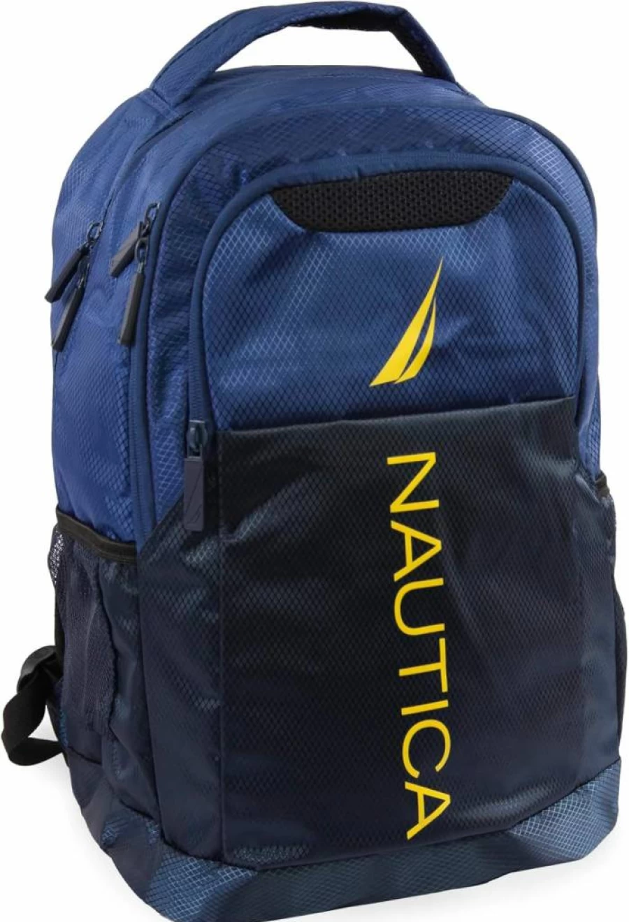 Nautica Navy Blue 18 Inch Water-Resistant Laptop Backpack for Men & Women, Durable Travel Daypack with USB Charging Port