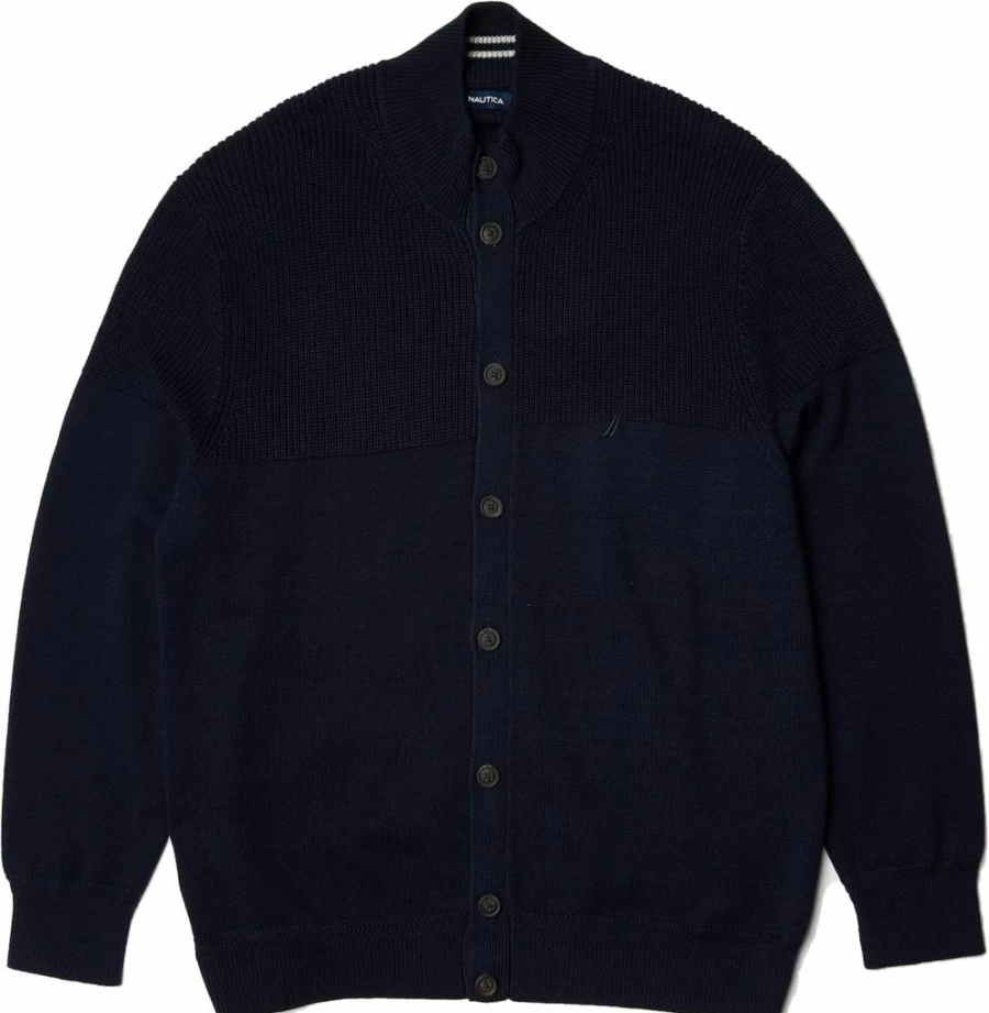 Nautica Men's Big & Tall Classic Fit Cardigan Sweater for Casual Wear