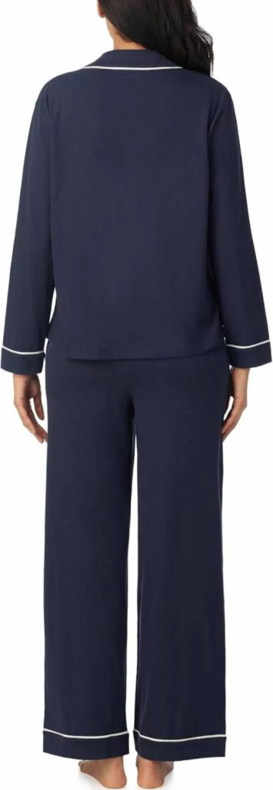 Nautica Women's Lightweight Cotton Blend Pajama Set - Button-Up Top & Drawstring Pants, 2-Piece Notch Collar Sleepwear