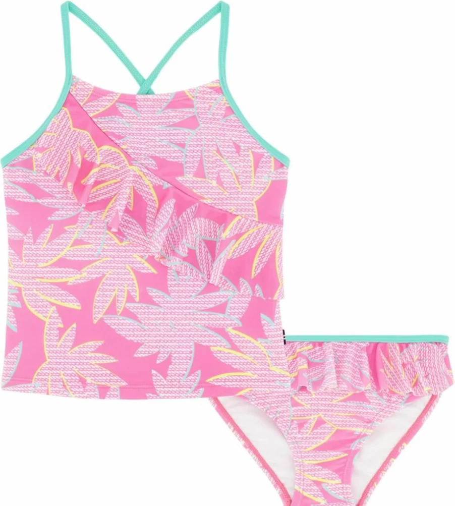 Nautica Girls' UPF 50+ Two-Piece Bikini Swimsuit Set - Quick-Dry Sun Protective Bathing Suit for Kids