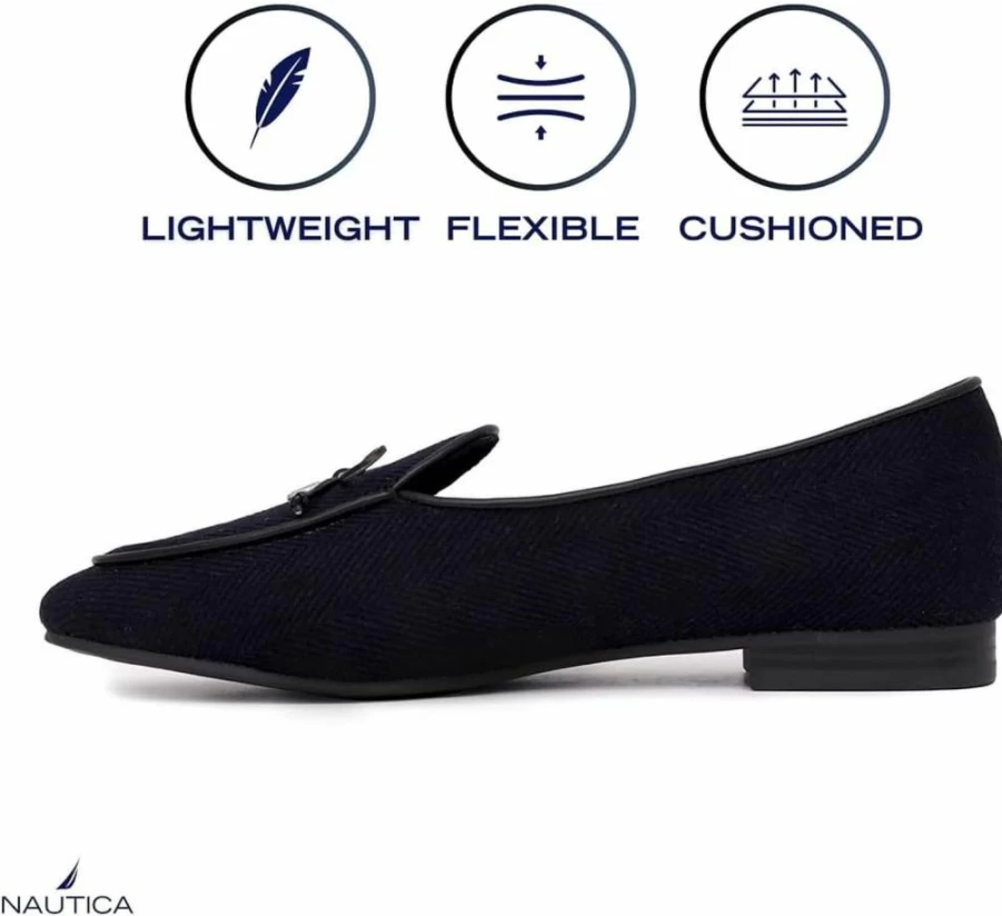Nautica Women's Comfortable Flat Loafers - Luxury Slip-On Penny Moccasins for Office, Work & Outdoor Everyday Wear