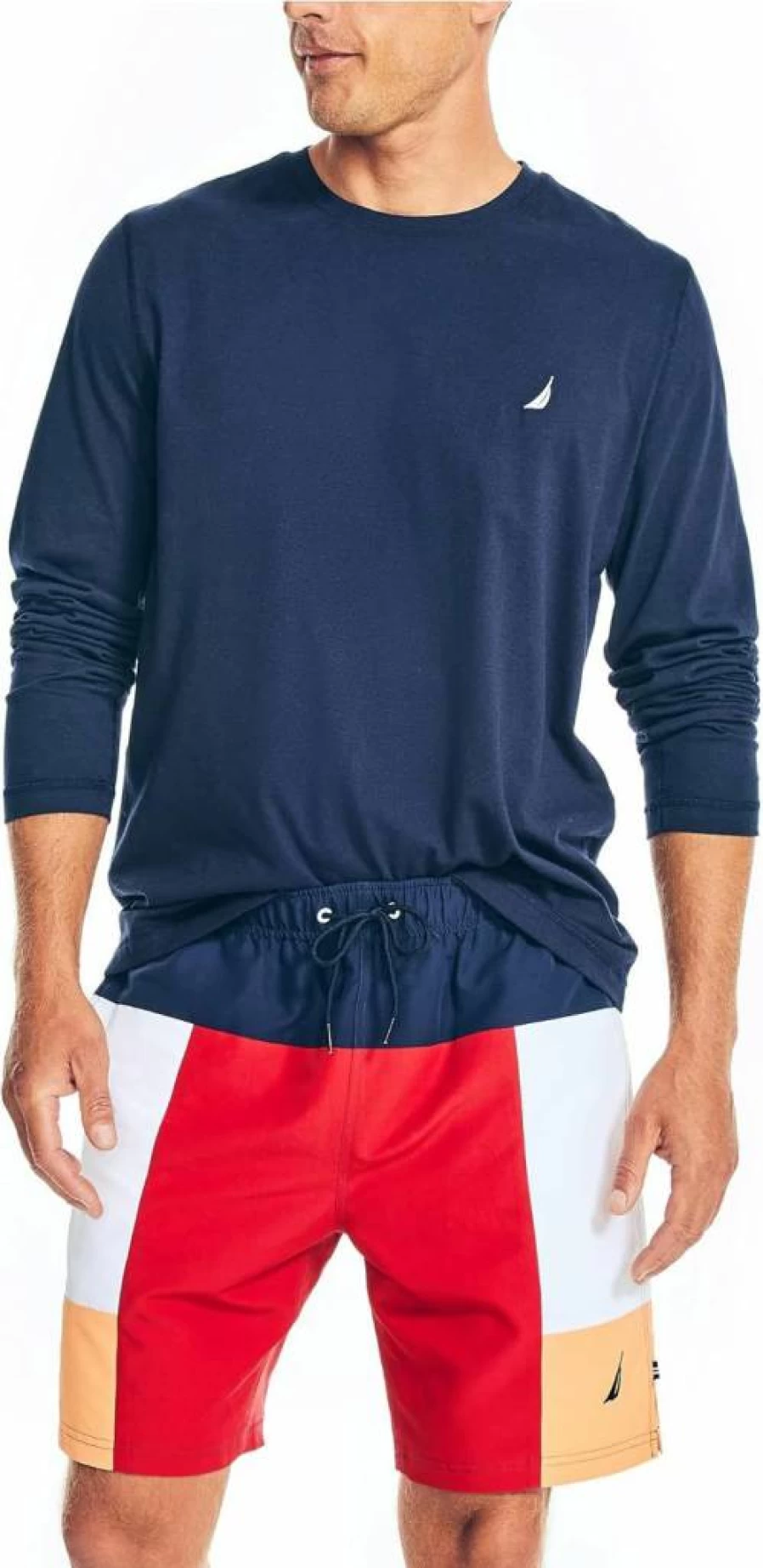 Nautica Men's 8" Colorblock Swim Trunks – Sustainable Crafted Quick-Dry Beach Shorts