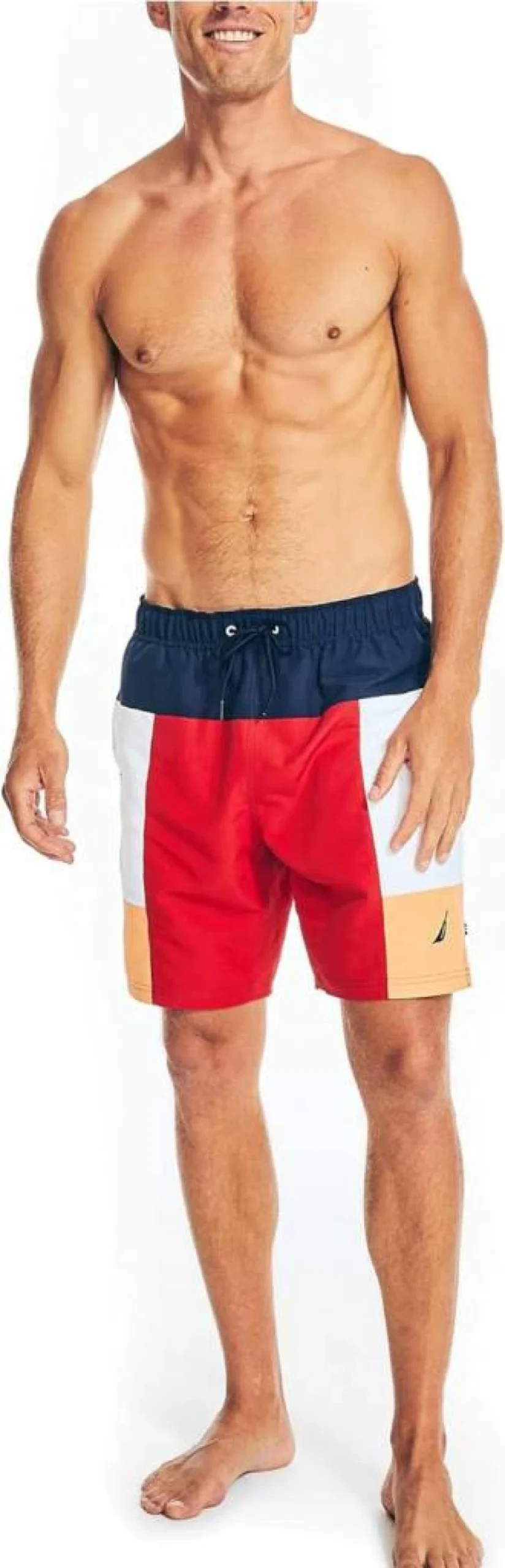 Nautica Men's 8" Colorblock Swim Trunks – Sustainable Crafted Quick-Dry Beach Shorts
