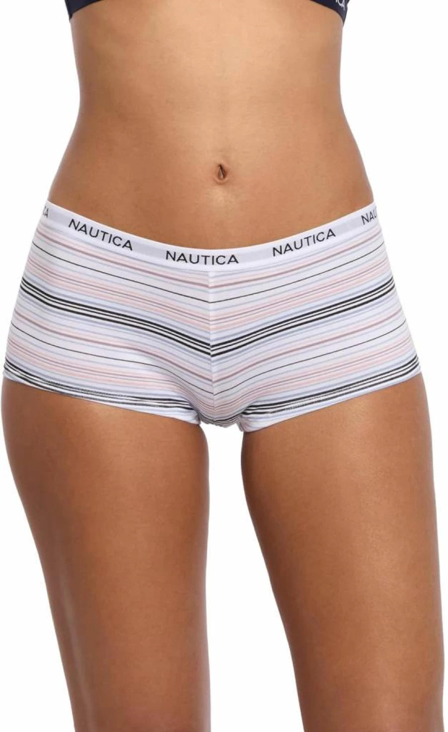 Nautica Women's 5-Pack Cotton Boyshort Underwear Set - Comfortable & Breathable Panties